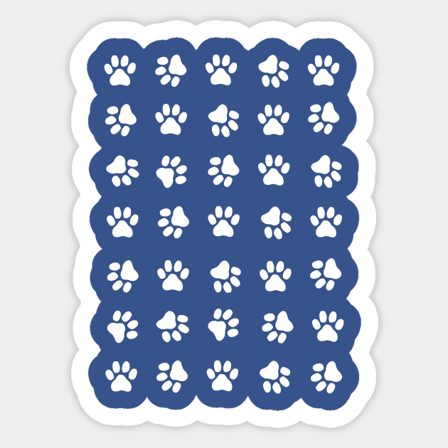 Dog Paw Print White Dog Lover - Paw Print Art Sticker by SartorisArt1